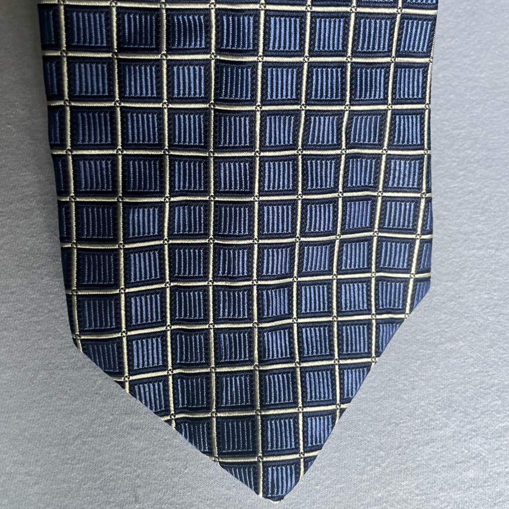 Echo Fashion Tie Blue Striped Silver 3 3/4in W 55in L
